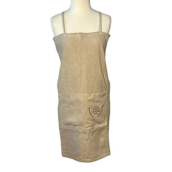 Rae Dunn Beige Linen-Cotton Apron - Stylish & Durable - Adult Size - Picture 4 of 10